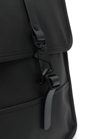 Shop Rains Lobster-fastening Flap Backpack In Black