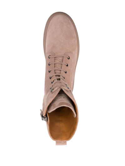 Tod's Wg Lace-up Suede Ankle Boots In Neutrals