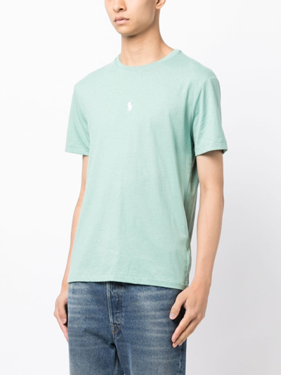 Shop Polo Ralph Lauren Pony-embroidered Cotton T-shirt In Green