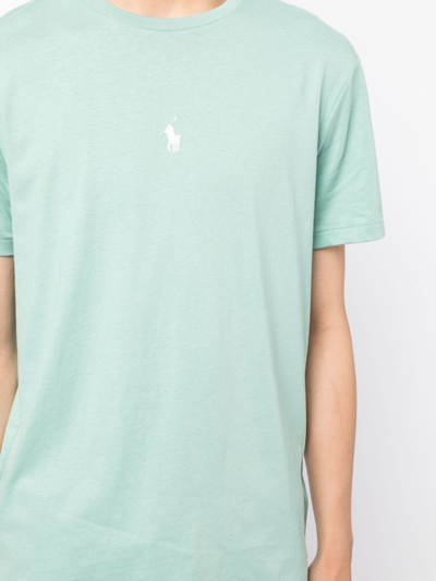 Shop Polo Ralph Lauren Pony-embroidered Cotton T-shirt In Green