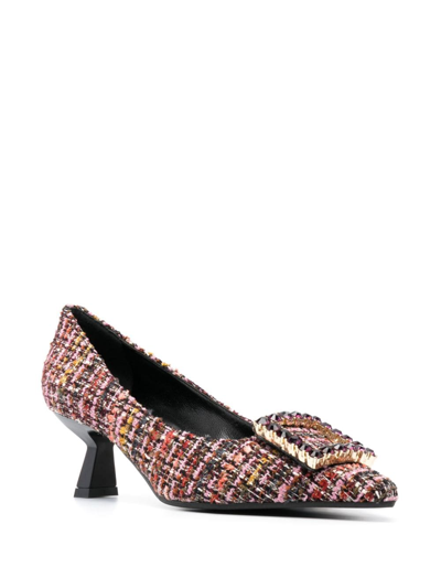 Shop Roberto Festa Evilly 55mm Bouclé Pointed-toe Pumps In Pink