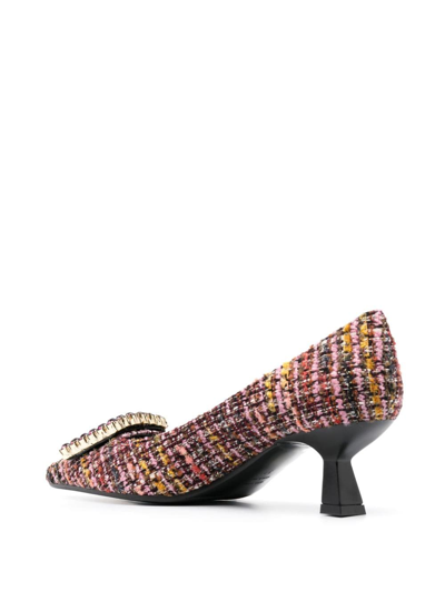 Shop Roberto Festa Evilly 55mm Bouclé Pointed-toe Pumps In Pink