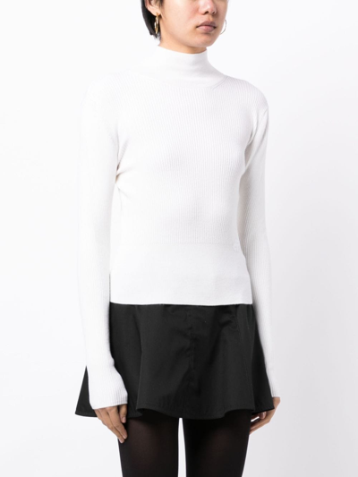 Shop Patou Long-sleeve Knitted Top In White