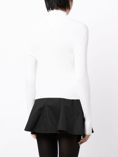 Shop Patou Long-sleeve Knitted Top In White