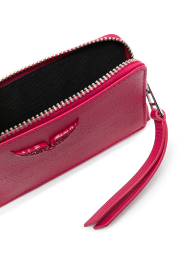 Zadig & Voltaire Logo-plaque Leather Wallet In Pink