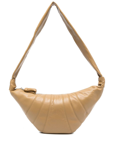 Lemaire Croissant Medium Leather Shoulder Bag Beige