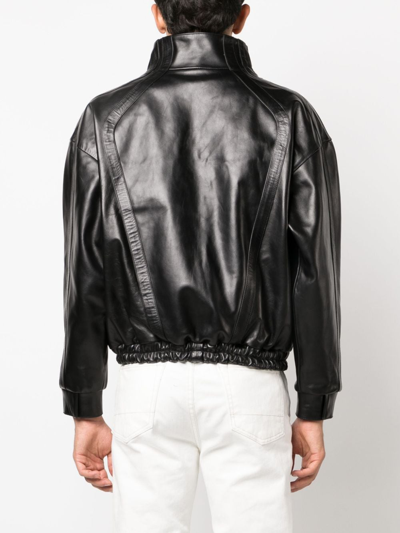 Shop Manokhi Adwa Leather Jacket In Black