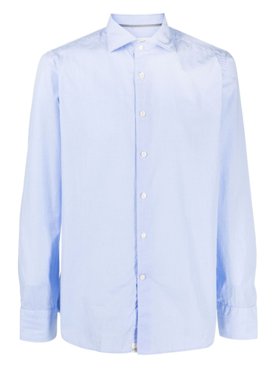 Shop Tintoria Mattei Long-sleeve Cotton Shirt In Blue