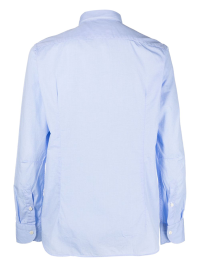 Shop Tintoria Mattei Long-sleeve Cotton Shirt In Blue