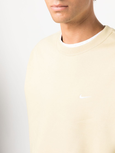 Shop Nike Solo Swish Cotton-blend Sweatshirt In Yellow