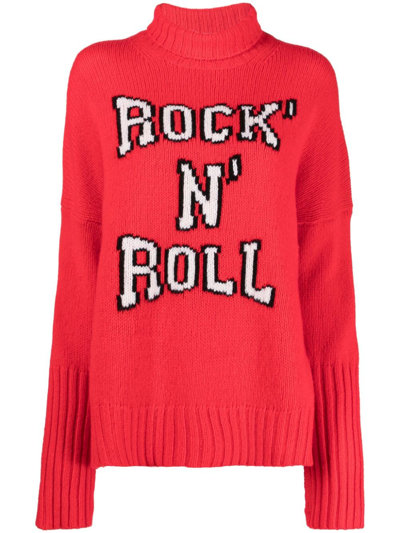 Shop Zadig & Voltaire Alma Intarsia-knit Wool Jumper In Red