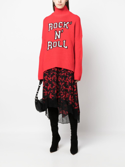 Shop Zadig & Voltaire Alma Intarsia-knit Wool Jumper In Red