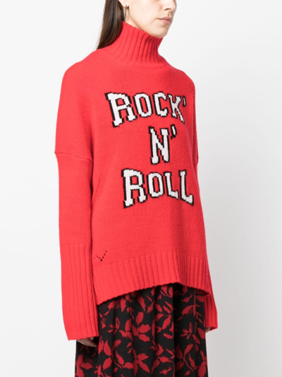 Shop Zadig & Voltaire Alma Intarsia-knit Wool Jumper In Red