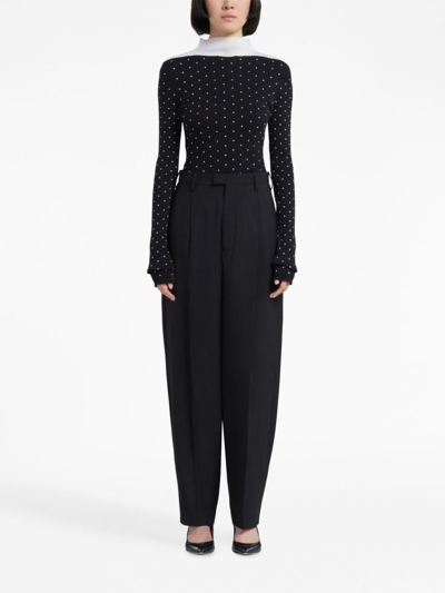 Shop Marni Tropical Tailored Wool Trousers In Black