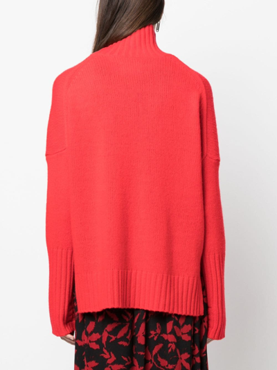 Shop Zadig & Voltaire Alma Intarsia-knit Wool Jumper In Red