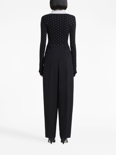 Shop Marni Tropical Tailored Wool Trousers In Black