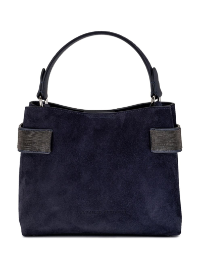 Brunello Cucinelli Monili Chain-embellished Tote Bag In Blue