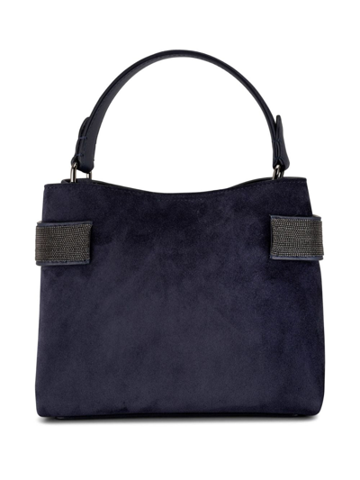 Brunello Cucinelli Monili Chain-embellished Tote Bag In Blue