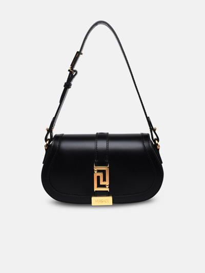 Shop Versace Greca Goddes Black Leather Bag