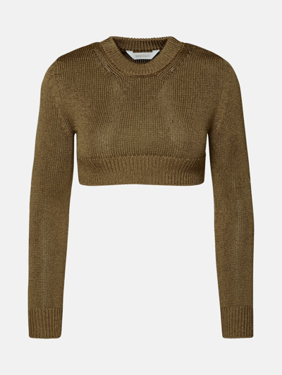 Shop Palm Angels Gold Polyester Sweater