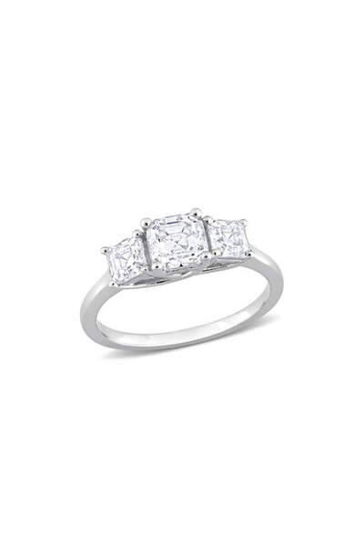 Shop Delmar Octagon Cut & Asscher Cut Moissanite Ring In White