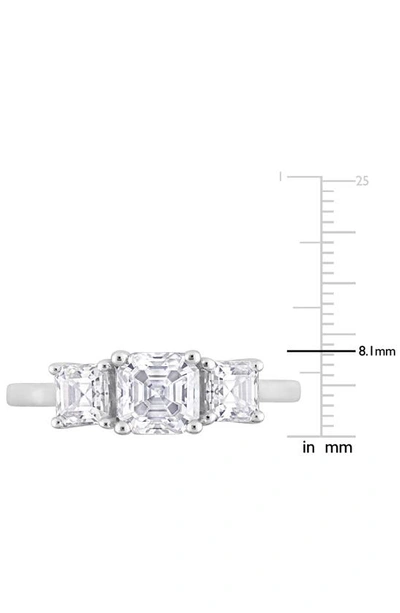 Delmar Octagon Cut & Asscher Cut Moissanite Ring In White
