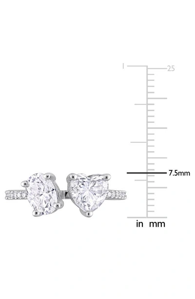 Delmar Oval Cut & Heart Cut Moissanite Open Ring In White