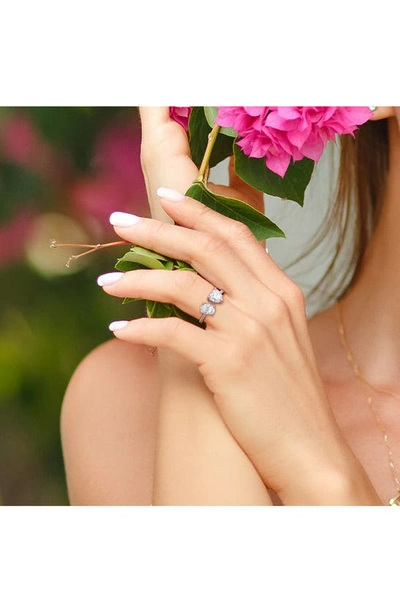 Delmar Oval Cut & Heart Cut Moissanite Open Ring In White
