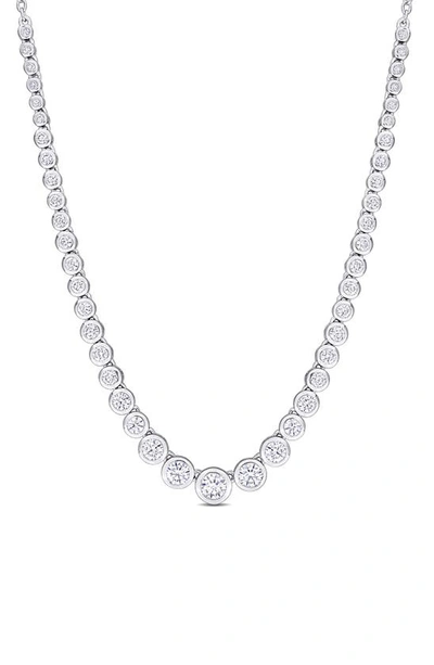 Shop Delmar Dew Created Moissanite Necklace In White