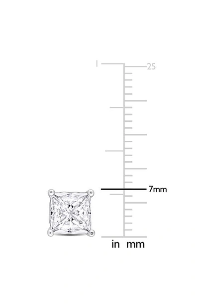 Delmar Square Created Moissanite Stud Earrings In White