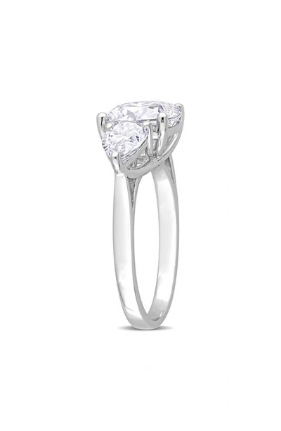 Shop Delmar Cushion Cut & Pear Cut Moissanite Ring In White