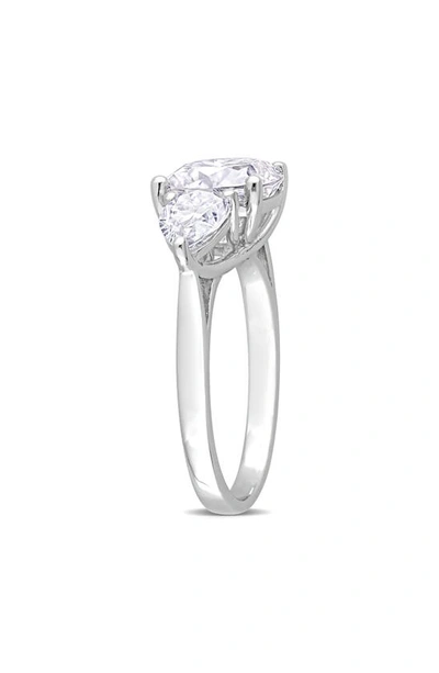 Delmar Cushion Cut & Pear Cut Moissanite Ring In White