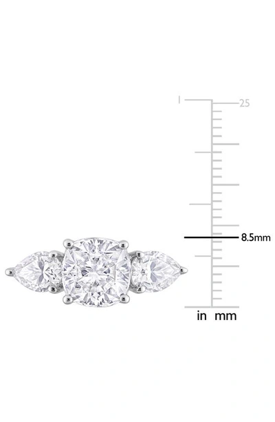 Delmar Cushion Cut & Pear Cut Moissanite Ring In White