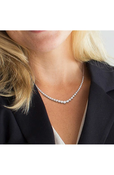 Shop Delmar Dew Created Moissanite Necklace In White