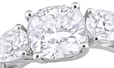 Delmar Cushion Cut & Pear Cut Moissanite Ring In White