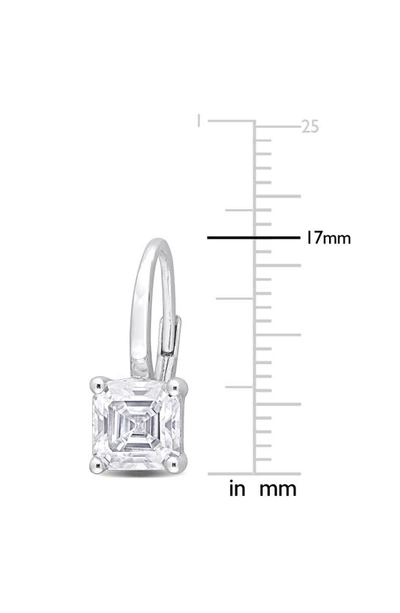Delmar Asscher Cut Moissanite Lever Back Earrings In White