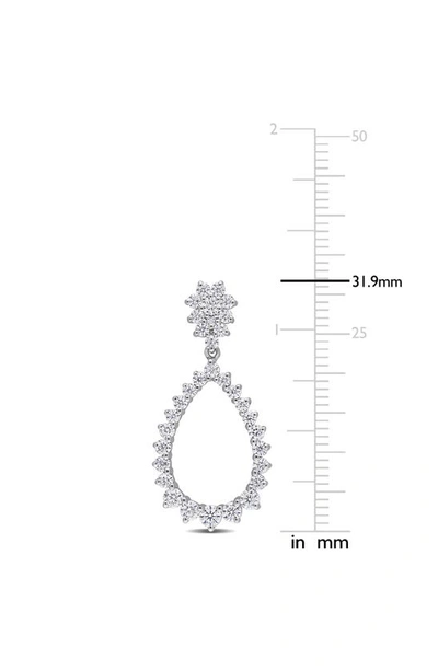 Shop Delmar Dew Created Moissanite Drop Earrings In White