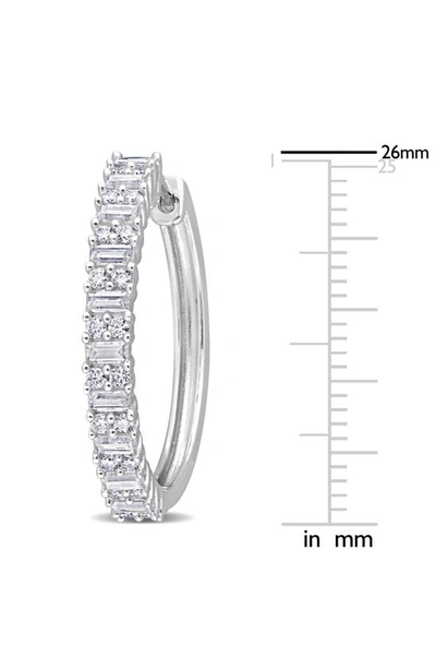 Shop Delmar Created Moissanite Hoop Earrings In White