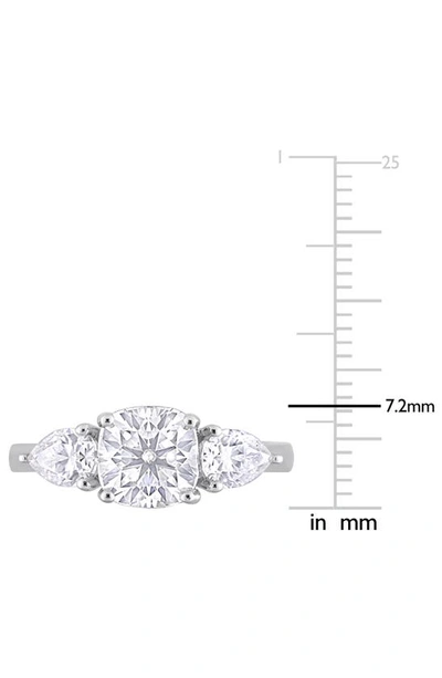Delmar Cushion Cut & Pear Cut Moissanite Ring In White