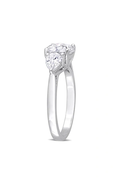 Delmar Cushion Cut & Pear Cut Moissanite Ring In White