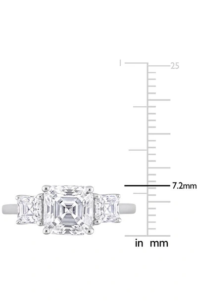 Delmar Octagon Cut & Asscher Cut Moissanite Ring In White