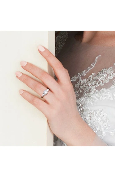 Delmar Cushion Cut & Pear Cut Moissanite Ring In White