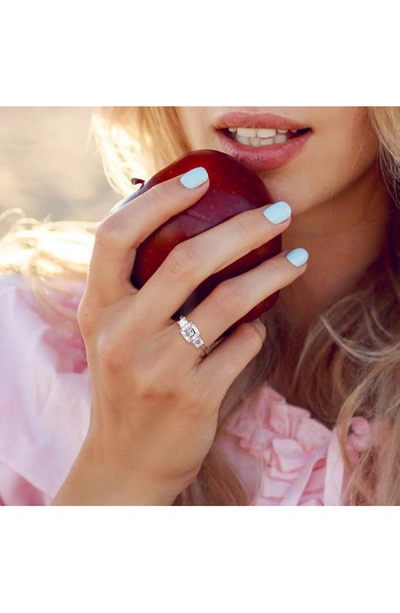 Delmar Octagon Cut & Asscher Cut Moissanite Ring In White