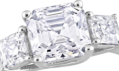 Delmar Octagon Cut & Asscher Cut Moissanite Ring In White