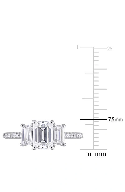 Delmar Dew Octagon Created Moissainte Ring In White