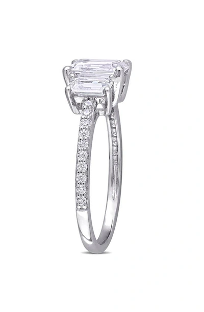 Delmar Dew Octagon Created Moissainte Ring In White