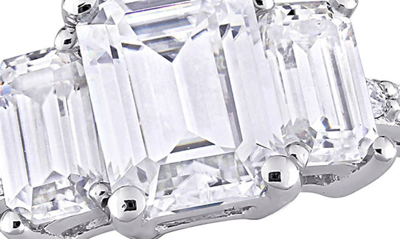 Delmar Dew Octagon Created Moissainte Ring In White