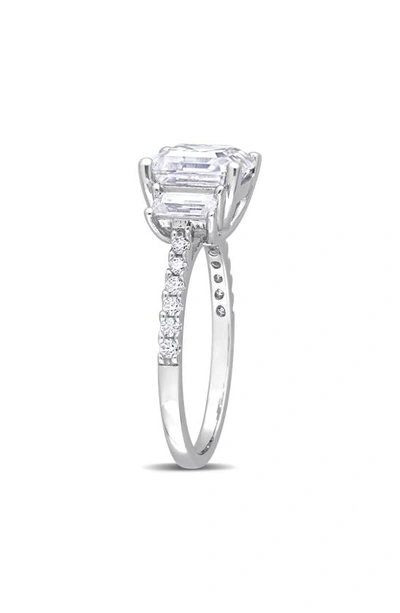 Delmar Octagon Cut & Asscher Cut Moissanite Ring In White