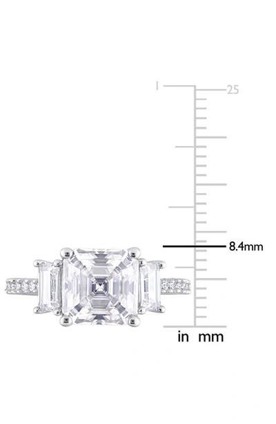 Delmar Octagon Cut & Asscher Cut Moissanite Ring In White