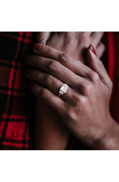 Delmar Octagon Cut & Asscher Cut Moissanite Ring In White
